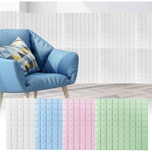 Self-Adhesive 3D Brick Wall Sticker DIY Waterproof Anti-collision Foam Wallpaper Kids Room Living Room Kindergarten Wallpaper