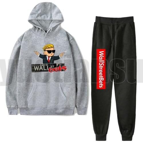 2Pcs/set Gamestop Sudadera Hombre Hip Hop WallStreetBets Hoodies Adult Sweatshirts Cloth Harajuku Teenager oversize Hoodie Women