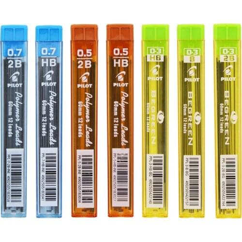 Japan Pilot PPL-5 Mechanical Pencil Refill (12 Leads/Tube) 0.3/0.5/0.7 mm HB/B/2B PPL-5Written Width Smooth Writing Anti-break