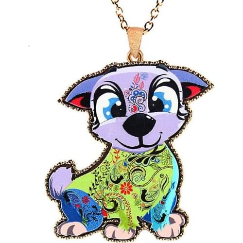 Dog Necklace Long Chain Collier Femme Owl Fish Elephant Charms Pendant Layered Best Friend Bijoux Colar Feminino Collares Largos