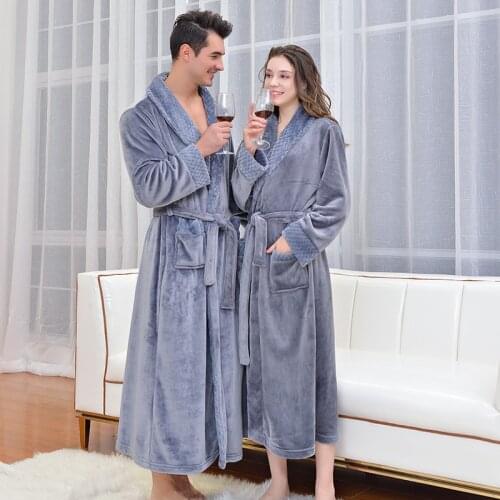 Winter Autumn Soft Flannel Long Women Bathrobes Warm Thickened Dressing Gown Sleepwear Nightgown Home Clothes