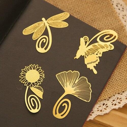1 Pieces/Set Classic Metal Bookmarks Butterfly Sunflower Shapes Bookmarks for Books Markers Holder School Cute Gifts