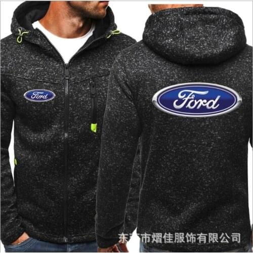 2021 Fashion Men Winter Autumn Mens Motorcycle FORD Hoodies Cotton Casual Zip Male Hooded Coats