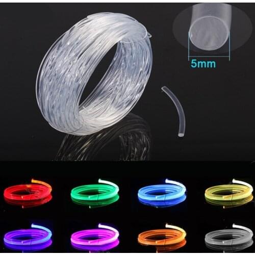 5.0mm Transparent Side Glow Optical Fiber Super Bright Plastic Optical fiber FDDI for Car Lighting Keyboard Headphone Cable