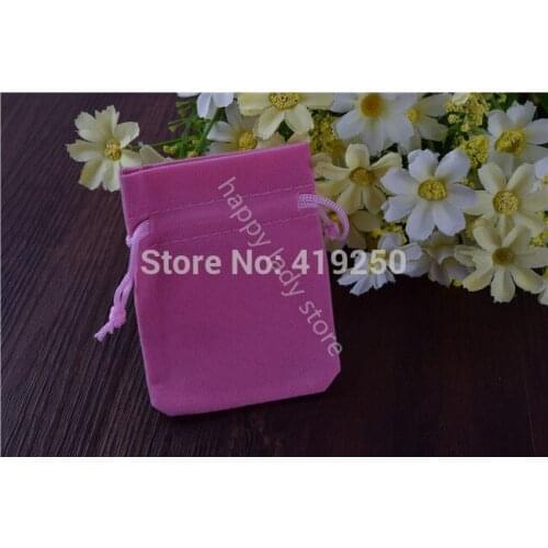 98pcs Cheap Pink Jewelry Pouches Velvet Gift Bags Wedding Favor Christmas small gift bag 7cm*9cm