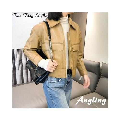 Top brand Women Spring 2020 Genuine Real Sheep Leather Jacket W12 high quality