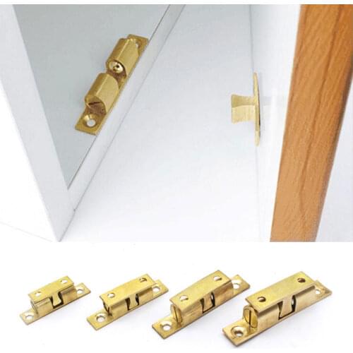 40/50/60/70mm Brass Door Stop Lock Buckle Door Touch Latch Cabinets Closet Inner Locks Polishing Switch Ball Locker Stopper