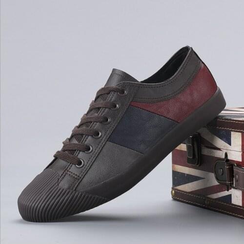 New Spring Mens Vulcanize PU Leather Shoes Casual Mixed Colors Lace-Up shoes Sneakers Zapatos de hombre