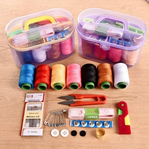 DIY Sewing Box Multi-function Travel Sewing Kit Needle Thread Threader Tape Scissor Storage Bag Sewing Set