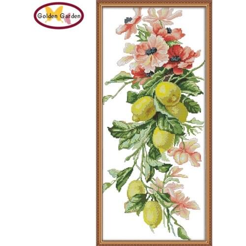 GG A Bunch Flowers Joy Sunday Cross Stitch Kits Embroidery Needlework Set 11CT 14CT Chinese Cross Stitch Pattern for Home Decor