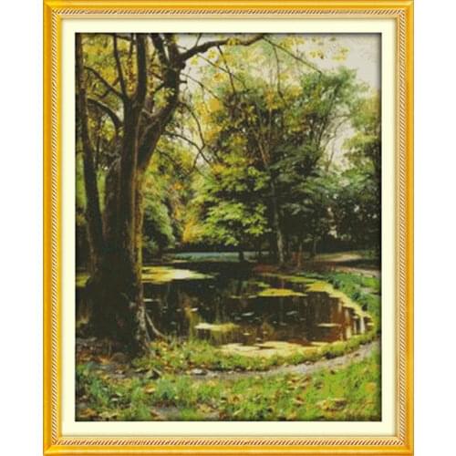 Highland landscape cross stitch kit lanscape garden 14ct 11ct count printed canvas stitching embroidery DIY handmade needlework