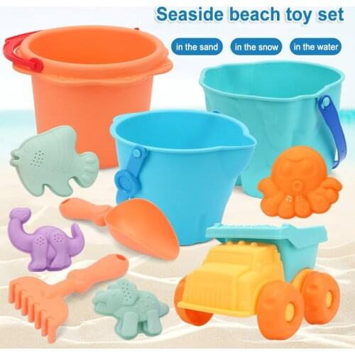 Beach Sand Toys Sandcastle Building Kit Play Construction Sand Kit Waterproof Portable Toy For Summer Outdoor Sand Beach Game