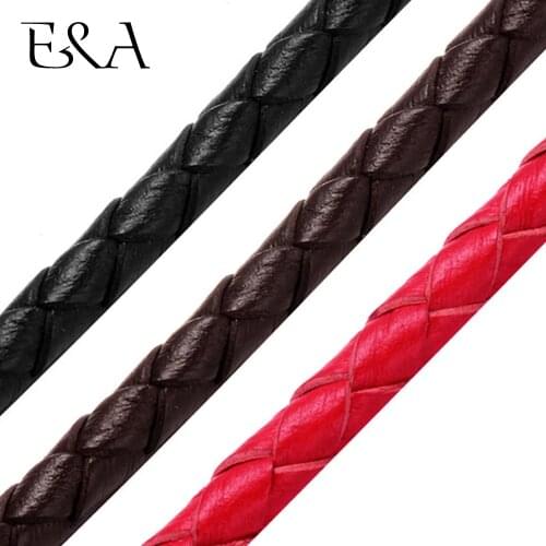 6mm 8mm Round Braided Leather Cord String Rope For Women Men Bracelet Jewelry Craft Making DIY Finding Accessories