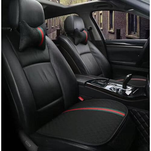 1 Pair Luxury Linen Material Car Headrest Pillow Unisex Breathable Auto Neck Rest Headrest Cushion Pillows Steering Wheel Cover