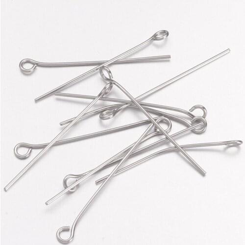 2000pcs 2/3/4/5cm 304 Stainless Steel Metal Eyepins Eye Pins for Jewelry Making DIY Findings Component Accessories