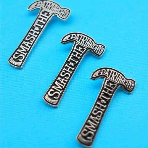 Smash the Patriarchy Feminist Enamel Brooch Pin Backpack Hat Bag Lapel Pins Badges Women Mens Fashion Jewelry Accessories