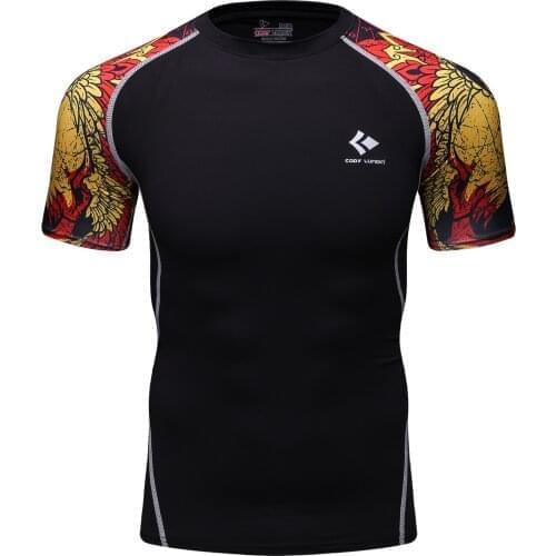 Gym Fitness Sport Shirt Men Running Short Sleeve Tight Hot Sale Compression Shirts Bodybuilding T-Shirts Rashguard