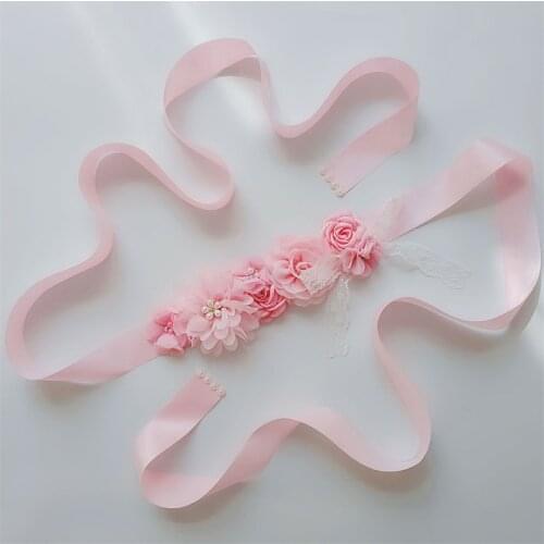 Wedding Accessories Bridal Wedding Belts Bridesmaid Sash Floral Belt Satin Flower Sash Woman Girl Sash Belt Wedding Sashes belt