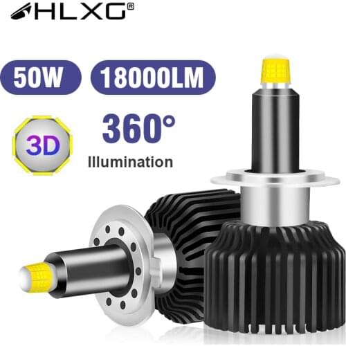 HLXG h7 led CSP 18000LM luces headlight car Light 5000K 100W 12V bulb 9012 9005 9006 HB3 HB4 H8 H9 H11 lamp h1 LED 360 canbus