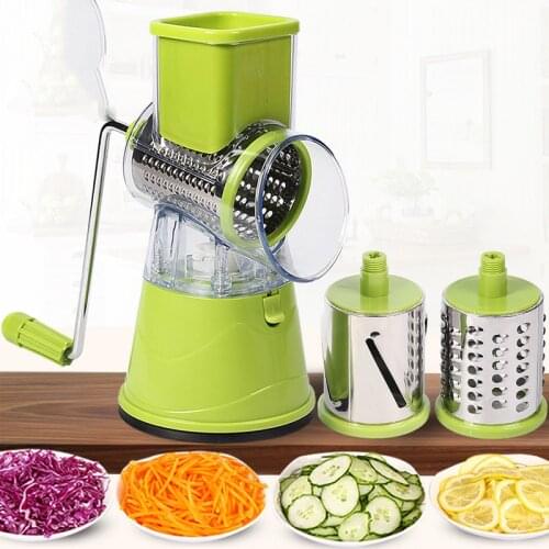 Rotary Fruit Grater Home Kitchen Vegetable Cutter Slicer Tools Potato Cheese Manual Stainless Steel Chopper Onion Cutting Gadget