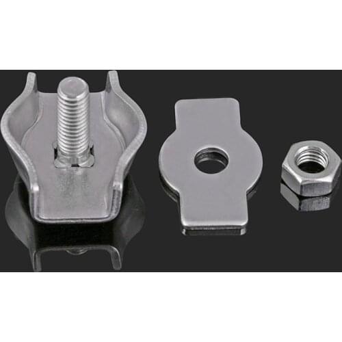 304 Stainless Steel Wire Rope Chuck Fastening Chuck Single Clip Double Brake Wire Chuck Wire Rope Card 2Pcs