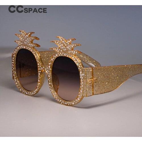45488 Pineapple Frame Shiny Colored Rhinestones Sunglasses For Women Brand Glasses Designer Fashion Female Shades
