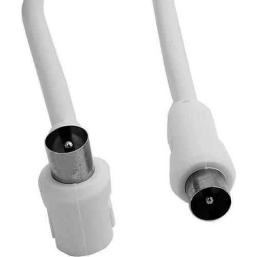 1Pc Antenna Aerial Lead Cable Male to Male White RF single Coax Cable TV RF cable 1m 1.5m 2m RCA Coaxial