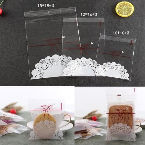 100pc Gift Packing Bag Biscuits Self Adhesive Plastic Bags Cellophane Candy Gift Pouch Candy Cookies Package Party wedding decor