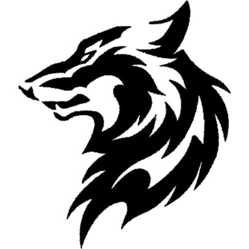 11.5*13.3CM Tribal Car Styling Wolf Head Pattern Car Sticker Creative Vinyl Car Styling Decal Black/Silver S1-2314