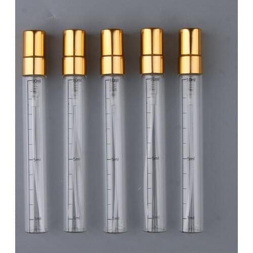 5PCS Mini Clear Glass Refillable Atomizer Perfume Empty Spray Bottles 10ml