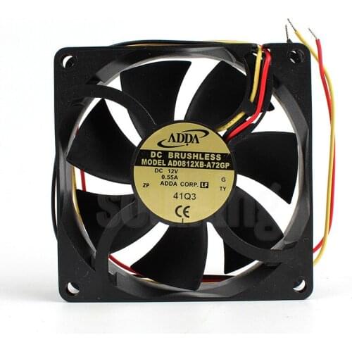 AD0812XB-A72GP 8025 12V 0.55A alarm three-line large air volume fan 6 Month Warranty