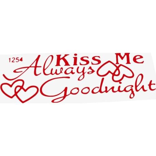 Free Shipping Always Kiss Me Goodnight Letter Motto DIY Removable Art Vinyl Quote Wall Sticker Decal Mural Home Decoration