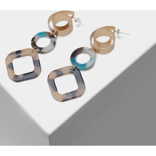 Amorita boutique Tortoise shell color matching design drop earrings