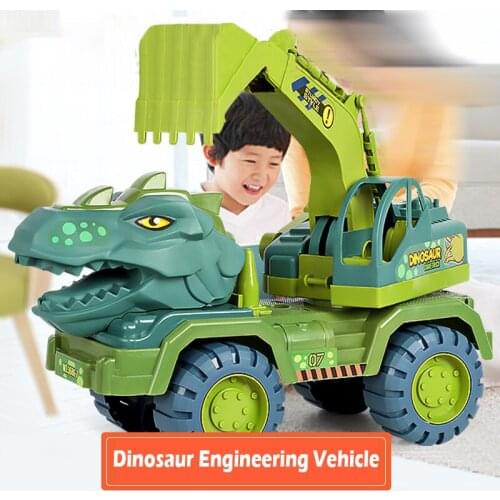 Childrens toy car boy large dinosaur engineering vehicle excavator crane dump truck inertia car