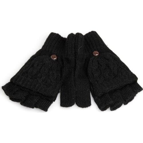 Women Men Winter Warmer Soft Fingerless Gloves Mittens Knitted Glove Hand New H9ED