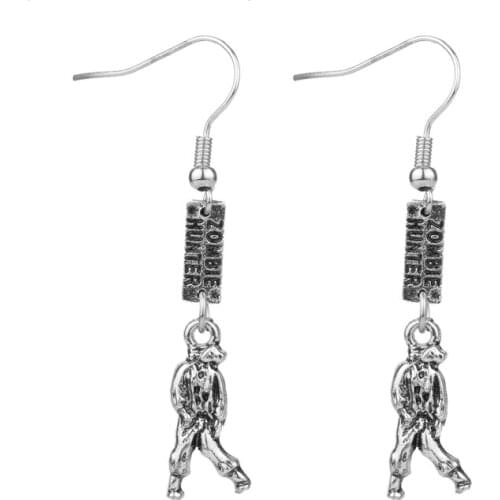 Dongsheng Fashion Jewelry The Walking Dead ZOMBIE Charm Drop Earrings Bow Arrow Gun Knife Bullet Pistol Earrings for Women Girl