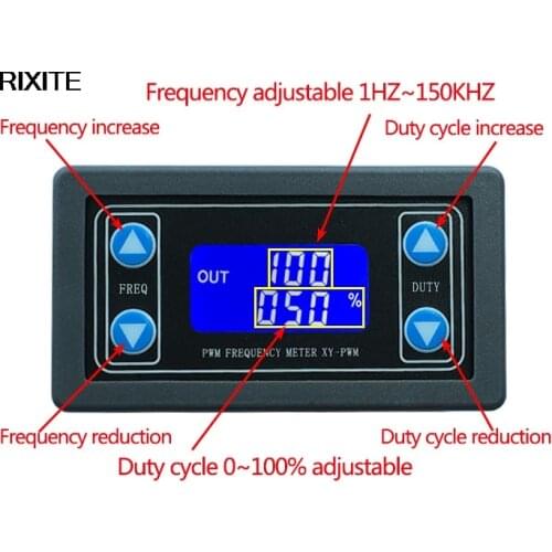 1HZ~150KHZ Signal Generator Digital Display PWM Pulse Frequency Duty Ratio Adjustable Square Wave Rectangular Signal Generator