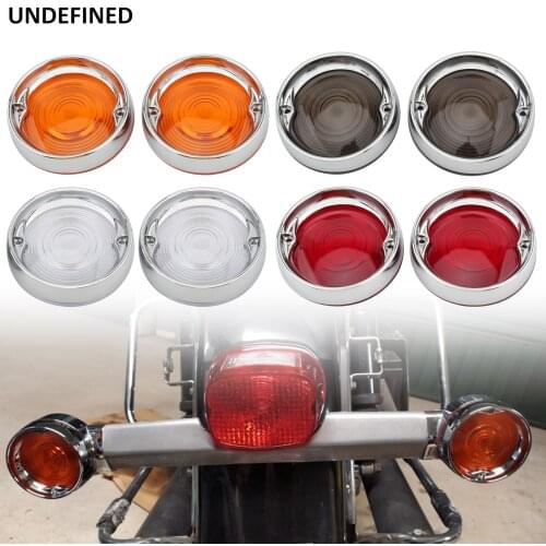 Deep Dish Turn Signal Lenses Bezels Trim Ring Flat Chrome For Harley Road Glide Road King Electra Tour Glide Heritage 1986-2021