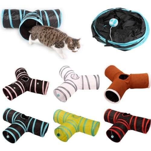 2/3/4/5 Holes Pet Cat Tunnel Toys Foldable Pet Cat Training Toy Interactive Tube Fun Toy For Cat Rabbit Small Animal Play Game