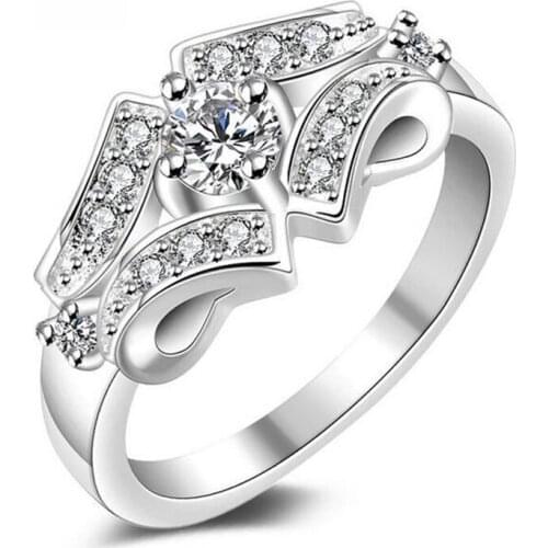 Exquisite Zircon Finger Girls Festive Gifts Hot Crystal Rings Personal Engagement Rings # 82