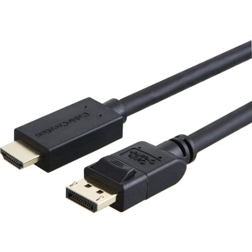 DisplayPort to HDMI Cable, Gold Plated DP to HDMI Cable, 4K & 3D Audio/Video Converter, Black