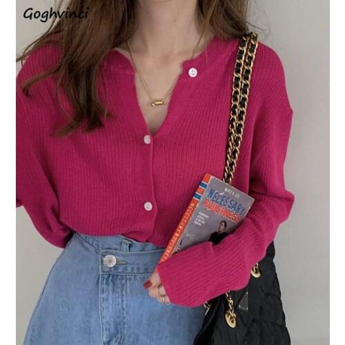 Cardigan Women Leisure Daily Streetwear Solid Single Breasted Loose Office Female Elegant Cardigans Spring Long Sleeve Simple