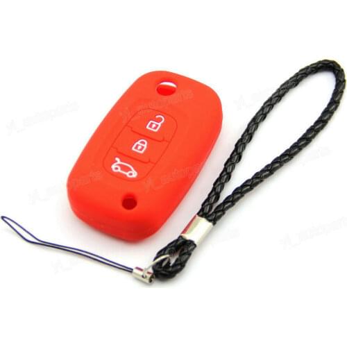 Red Silicone Case Cover For Renault CLIO MEGANE Flip Remote Key 3 Buttons Twingo Master Trafic Kangoo Mode