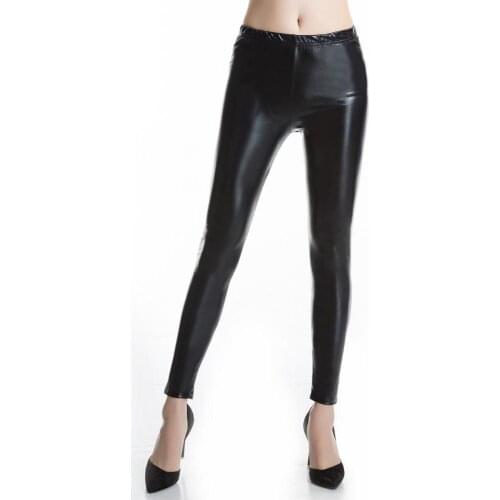 Wetlook Sexy Plus Size Women Push Up Leggings Shiny Night Clubwear Dance Fitness Legging Pencil Hot Pants Trousers Punk Pantalon