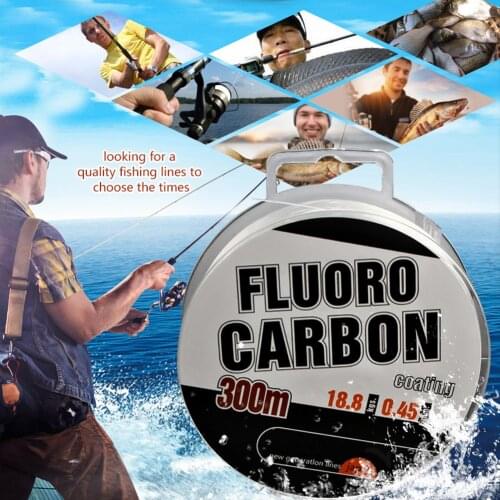 300M 0.3-0.5MM Carbon Fiber Coating Fishing Line 30-45LB FluoroCarbon Fly Fishing String Cord Wire Shock Leader Fishing Tools