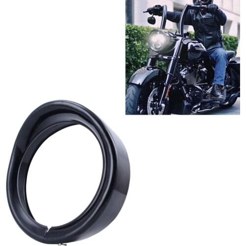 Motorcycle 7" Headlight Bezel Headlight Lamp Bezel Trim Ring For Harley Touring Road King Touring Street Glide Electra Glide
