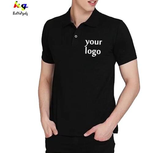 Mens Custom/DIY Logo Short Sleeve Polo Shirt Printed Logo Picture Text Top Ladies Casual Polo Shirt