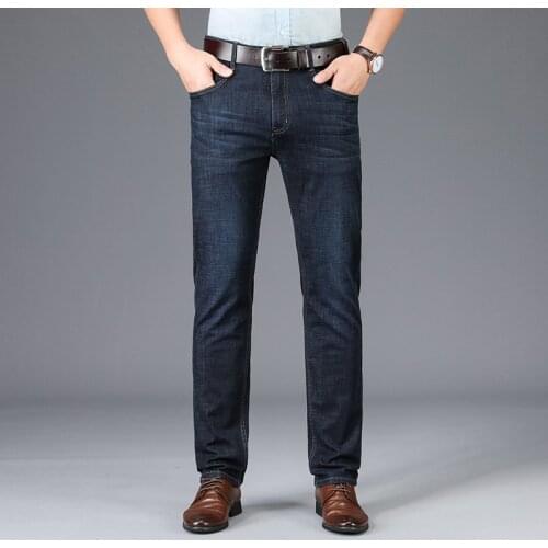 BROWON Designer Jeans Men 2020 Summer Mid-Weight Straight Full Length High Quality Men Trousers Vintage Mens Clothing