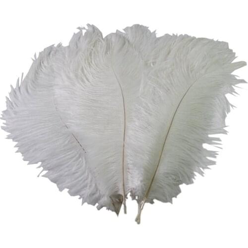 Wholesale 10 Pcs/Lot Natural White Ostrich Feathers For Crafts 15-75CM Carnival Costumes Party Home Wedding Decorations Plumes