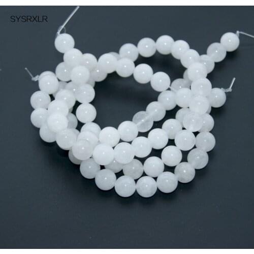 Wholesale High-Quality Charm White Natural Stone Beads For Jewelry Making DIY Bracelet Necklace 4/ 6/8/10 /12 MM Strand 15.5